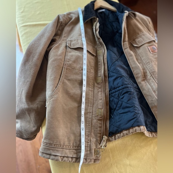 Carhartt Jacket Mens Large Brown Duck Canvas Heavy Zip Up Outdoors Work Quilt - Picture 8 of 10